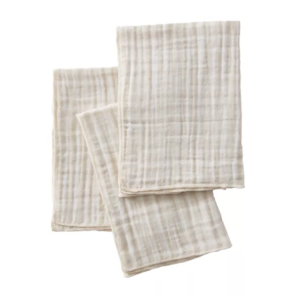 Eminza Lot De 3 Serviettes Gaze De Coton (40 X 40 Cm) Vickie Beige