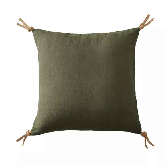 Eminza Lot De 3 Serviettes Lin Lavé (40 X 40 Cm) Louise Vert Romarin