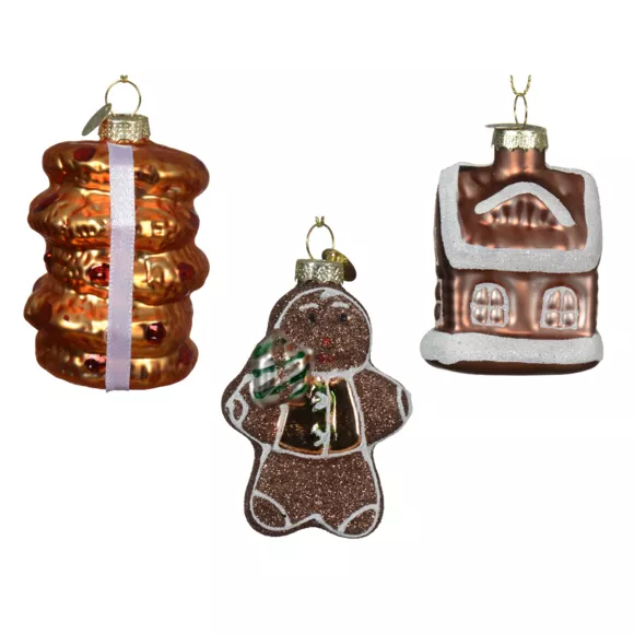 Eminza Lot De 3 Suspensions En Verre (H11 Cm) Délices De Noël