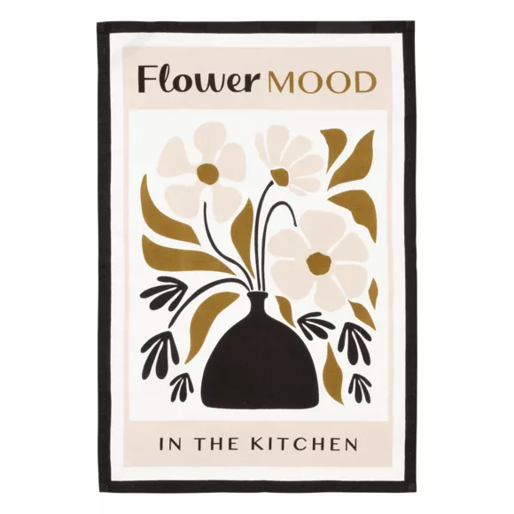 Eminza Lot De 3 Torchons Coton (45 X 70 Cm) Twist Noir
