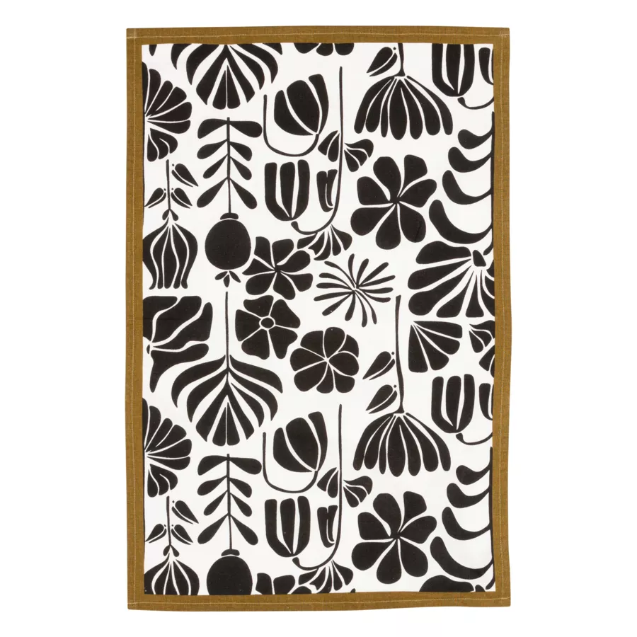Eminza Lot De 3 Torchons Coton (45 X 70 Cm) Twist Noir