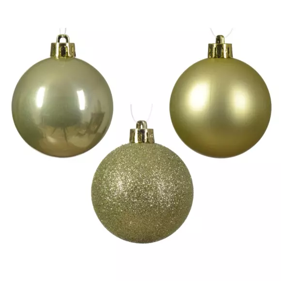 Eminza Lot De 30 Boules De Noël Alpine Assorties Pistache