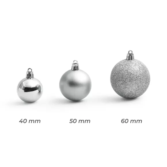 Eminza Lot De 30 Boules De Noël Assorties New Alpine Argent