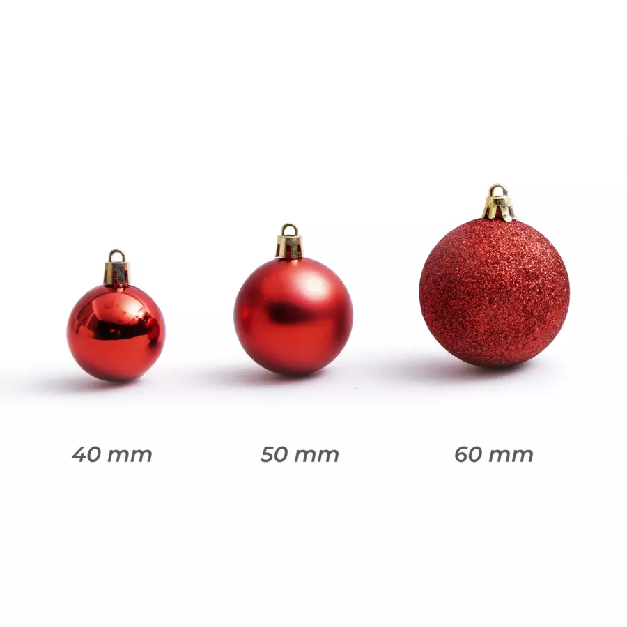 Eminza Lot De 30 Boules De Noël Assorties New Alpine Rouge