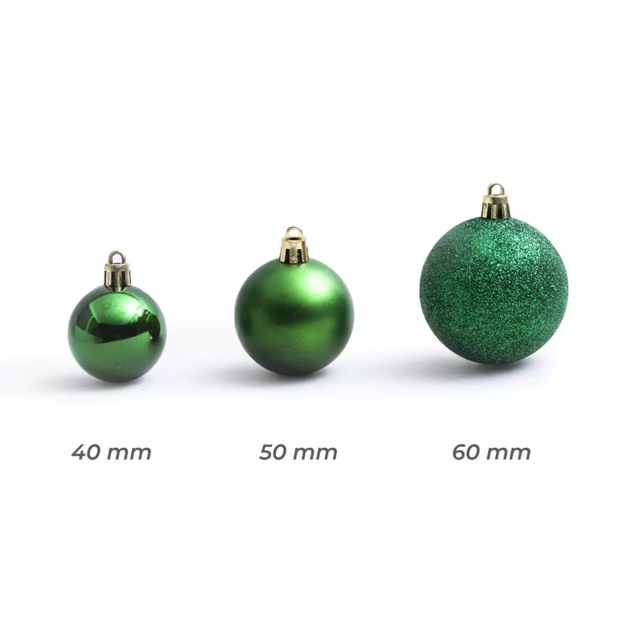 Eminza Lot De 30 Boules De Noël Assorties New Alpine Vert Sapin