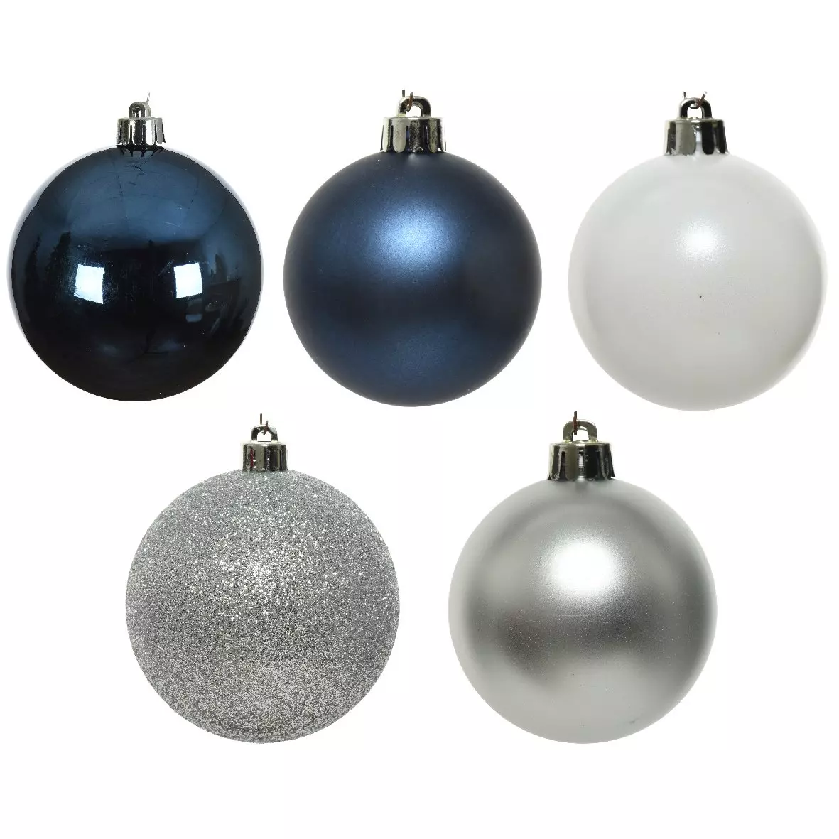 eminza Lot de 30 boules de Noël (D60 mm) Alpine multi Bleu nuit