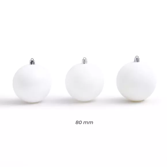 Eminza Lot De 30 Boules De Noël (D80 Mm) New Alpine Blanc
