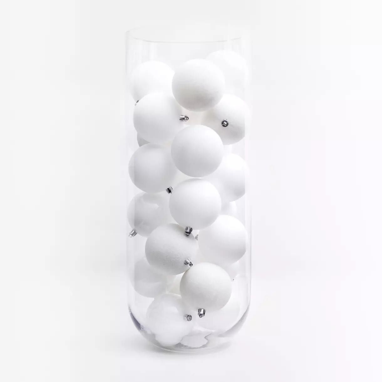 eminza Lot de 30 boules de Noël (D80 mm) New Alpine Blanc