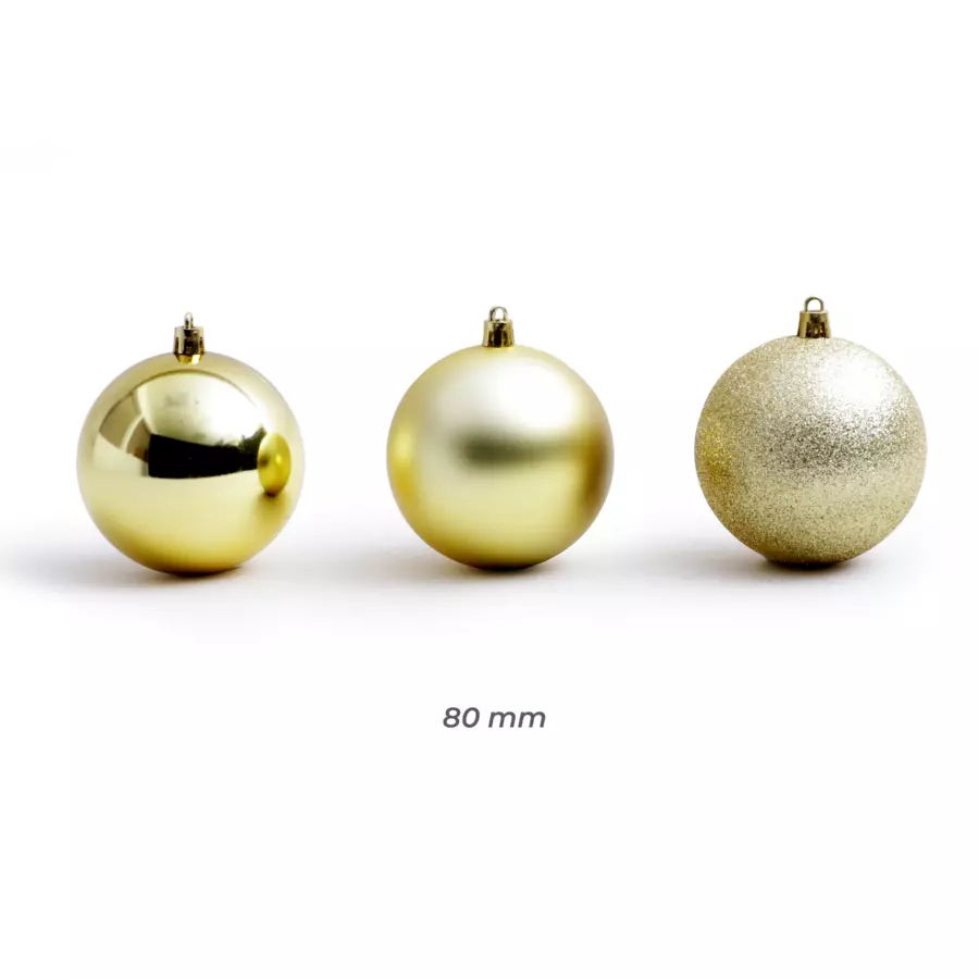 Eminza Lot De 30 Boules De Noël (D80 Mm) New Alpine Or