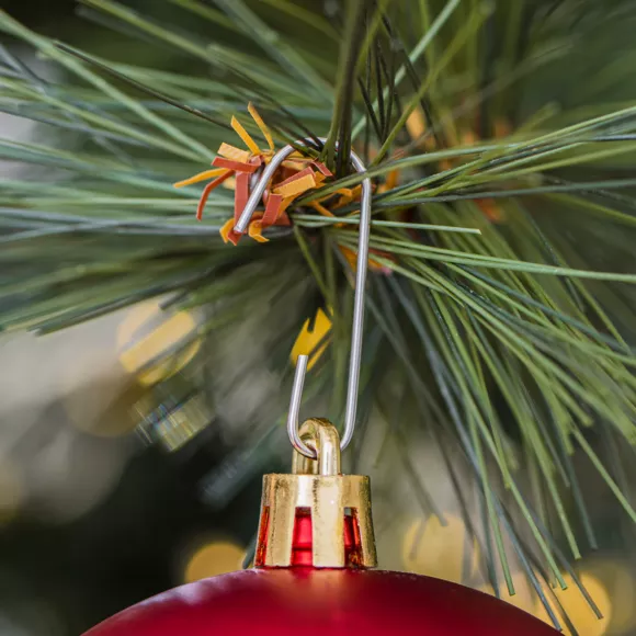 Eminza Lot De 30 Boules De Noël (D80 Mm) New Alpine Rouge
