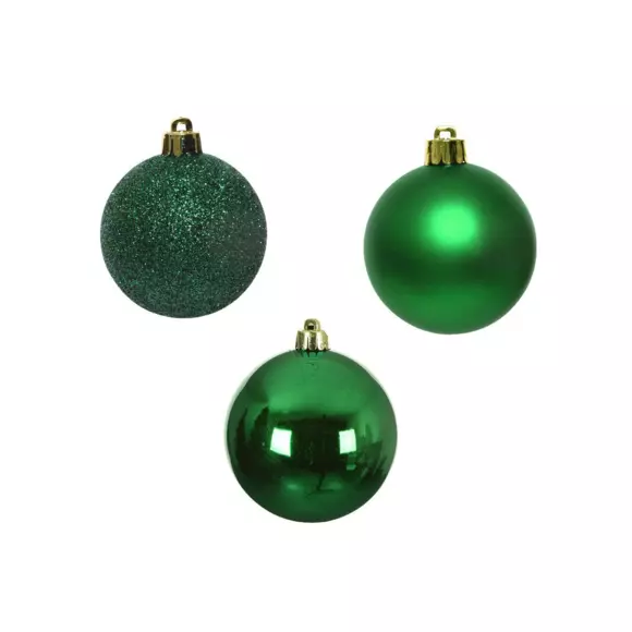 Eminza Lot De 30 Boules De Noël (D80 Mm) New Alpine Vert Sapin