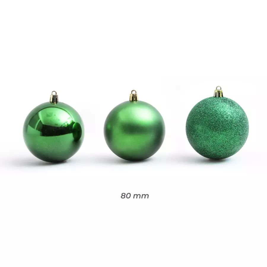 Eminza Lot De 30 Boules De Noël (D80 Mm) New Alpine Vert Sapin