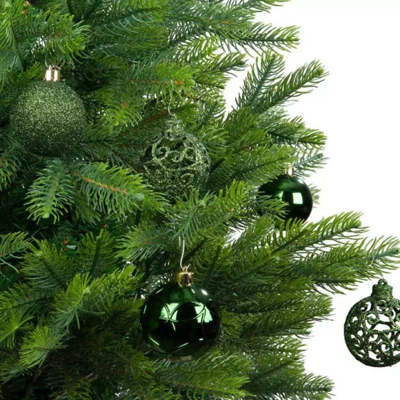 Eminza Lot De 37 Boules De Noël (D60 Mm) Alpine Mix Vert Sapin