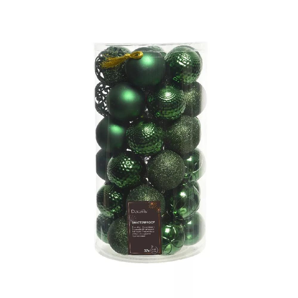 eminza Lot de 37 boules de Noël (D60 mm) Alpine Mix Vert sapin