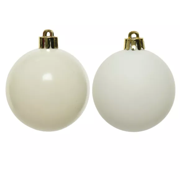 Eminza Lot De 4 Boules De Noël (D100 Mm) Alpine Blanc Laine
