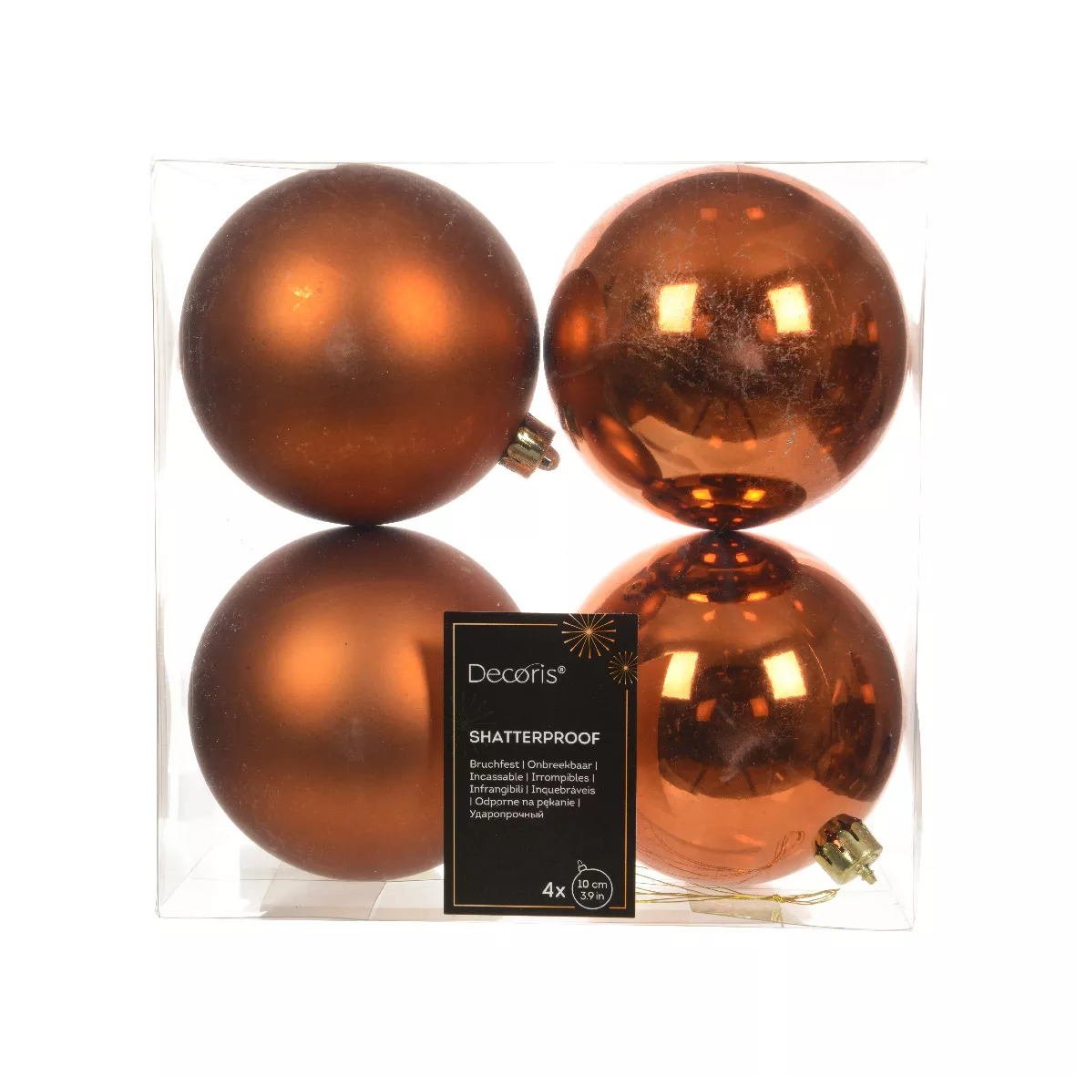 eminza Lot de 4 boules de Noël (D100 mm) Alpine Citrouille