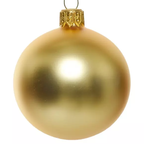 Eminza Lot De 4 Boules De Noël En Verre (D100 Mm) Arctique Mate Or