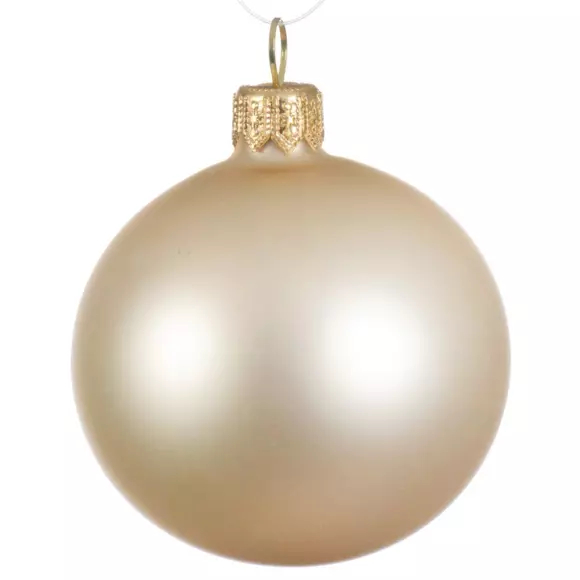 Eminza Lot De 4 Boules De Noël En Verre (D100 Mm) Arctique Mate Perle