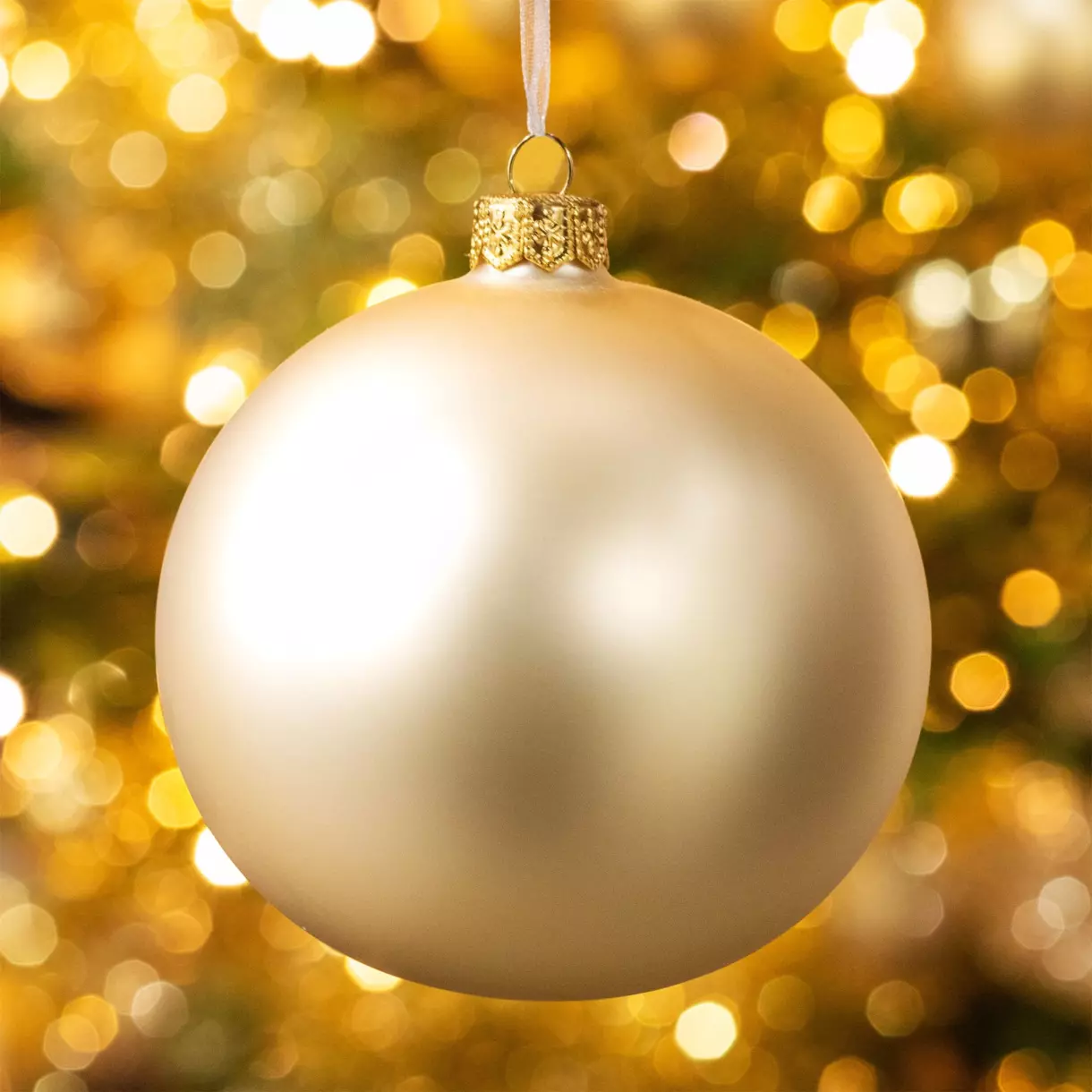 eminza Lot de 4 boules de Noël en verre (D100 mm) Arctique mate Perle