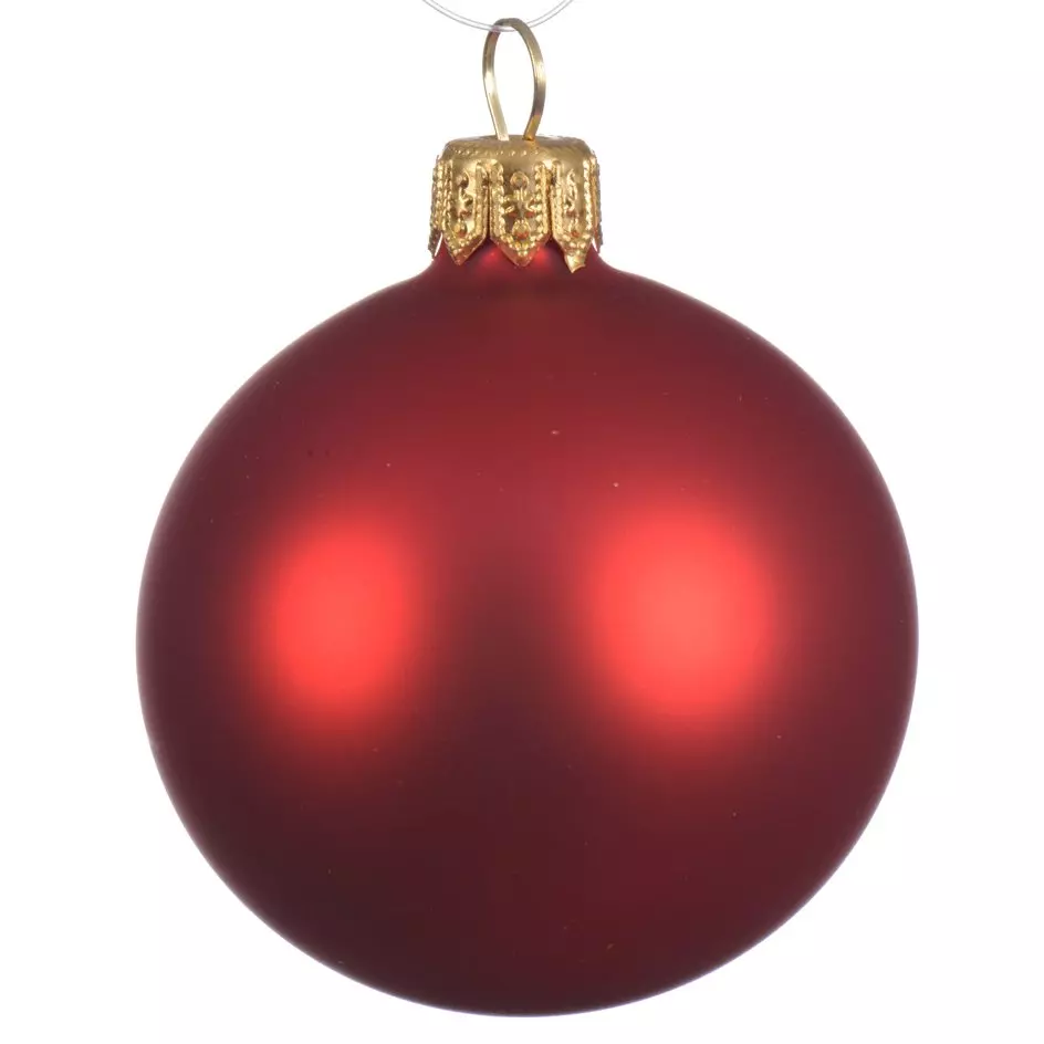 eminza Lot de 4 boules de Noël en verre (D100 mm) Arctique mates Rouge