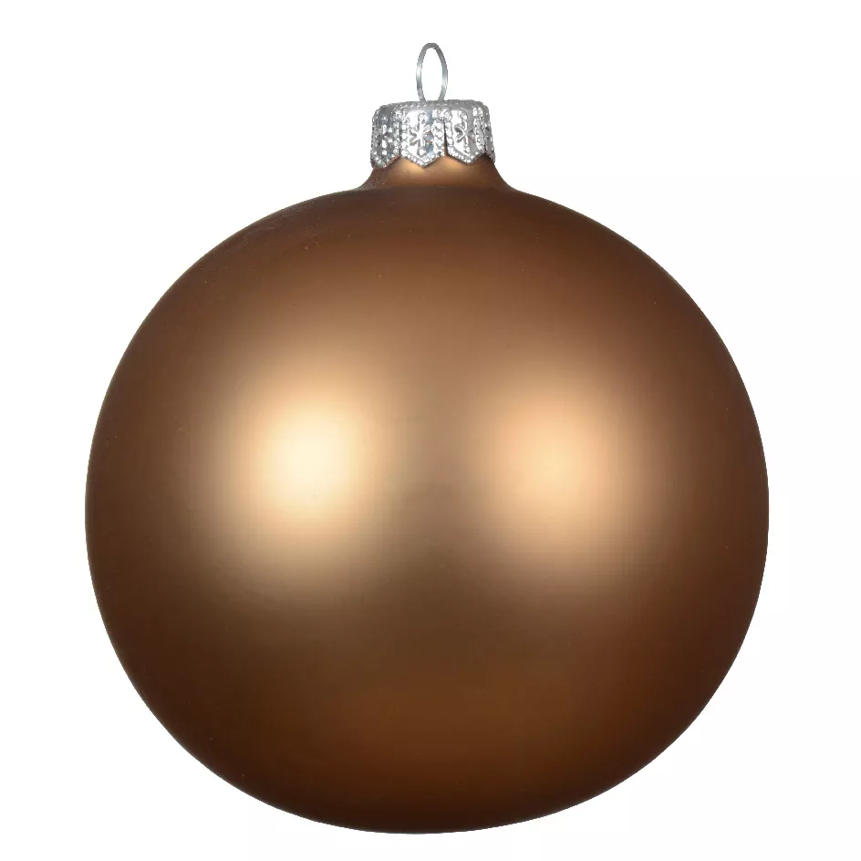 eminza Lot de 4 boules de Noël en verre (D100 mm) Arctique mate Noix de pécan