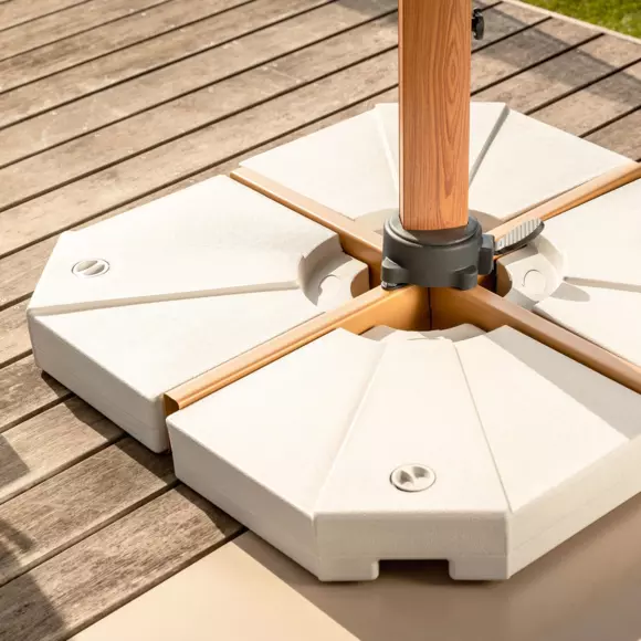 Eminza Lot De 4 Dalles Pour Parasol Déporté 20L Blanches