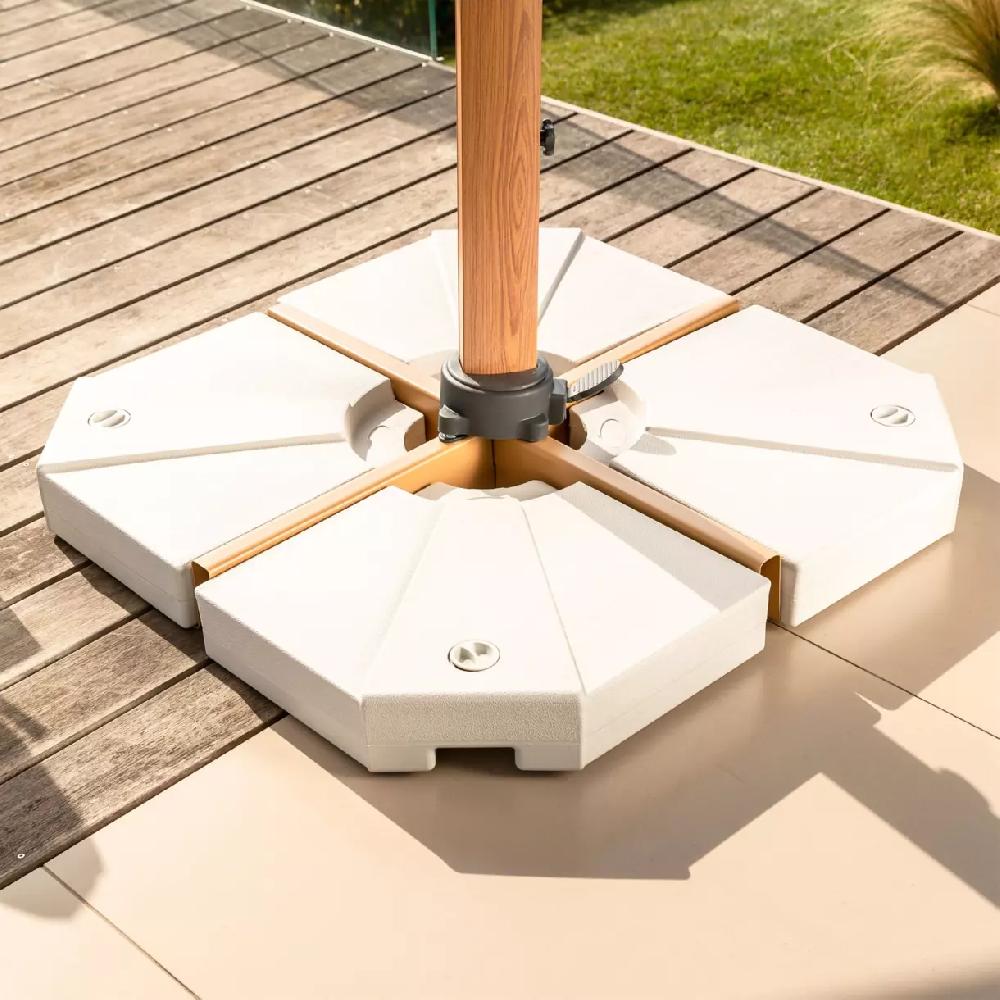 eminza Lot de 4 dalles pour Parasol déporté 20L Blanches