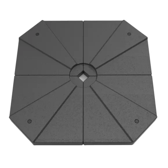 Eminza Lot De 4 Dalles Pour Parasol Déporté 20L Noir