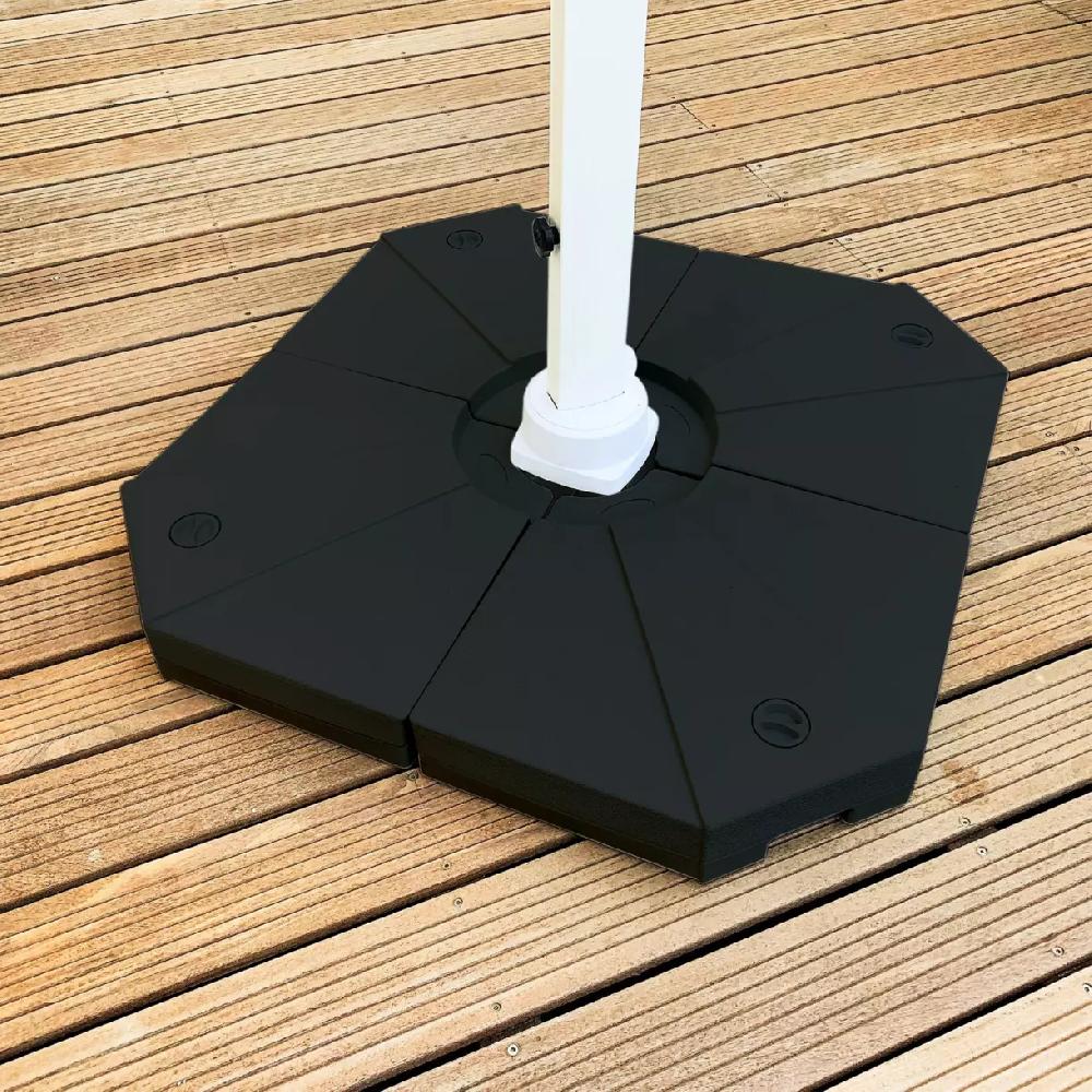 eminza Lot de 4 dalles pour Parasol déporté 20L Noir