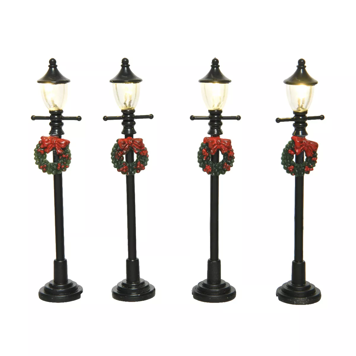 eminza Lot de 4 lampadaires (H10 cm) Couronne pour aménager un village