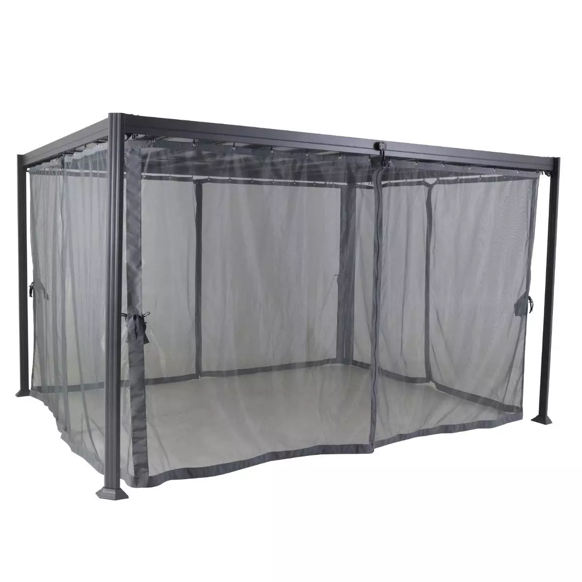 eminza Lot de 4 moustiquaires pour tonnelle (3 x 3 6 m) Belize Ardoise