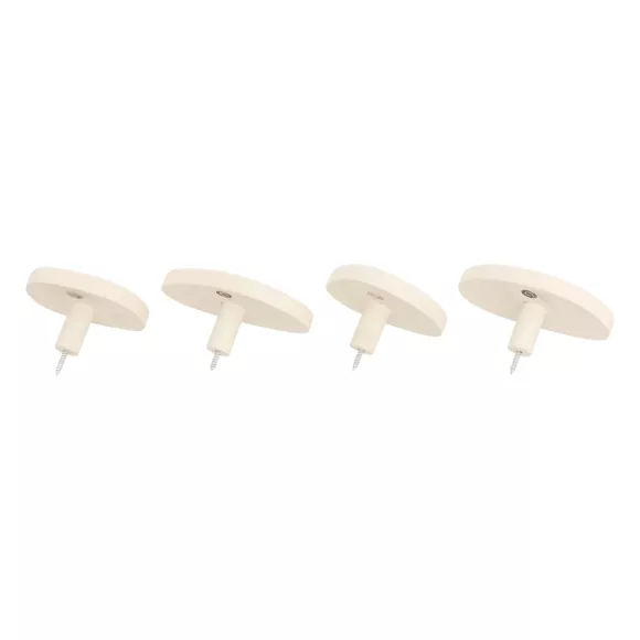 Eminza Lot De 4 Patères Murales Bois (H10 Cm) Karen Ivoire