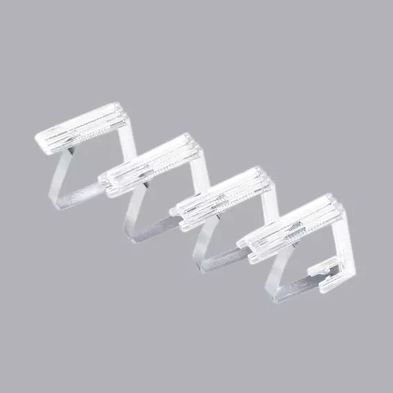 eminza Lot de 4 pinces pour nappe Simple Transparent