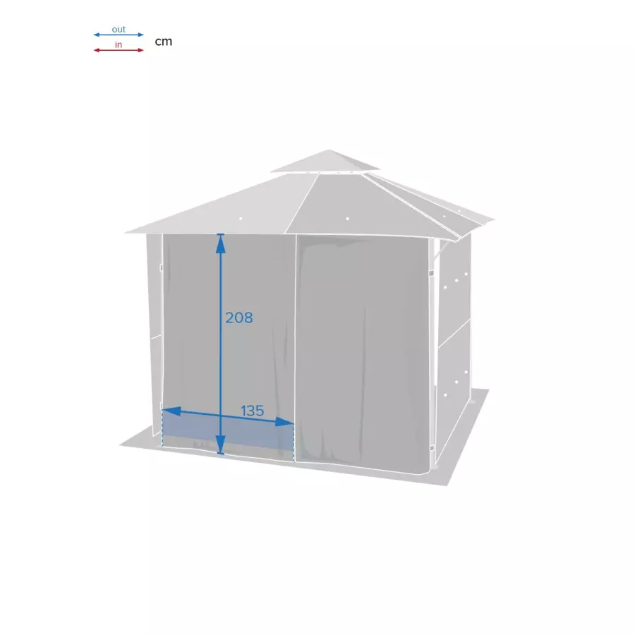 Eminza Lot De 4 Rideaux De Tonnelle Et 2 Auvents (3 X 3 M) Amalya Gris Ardoise