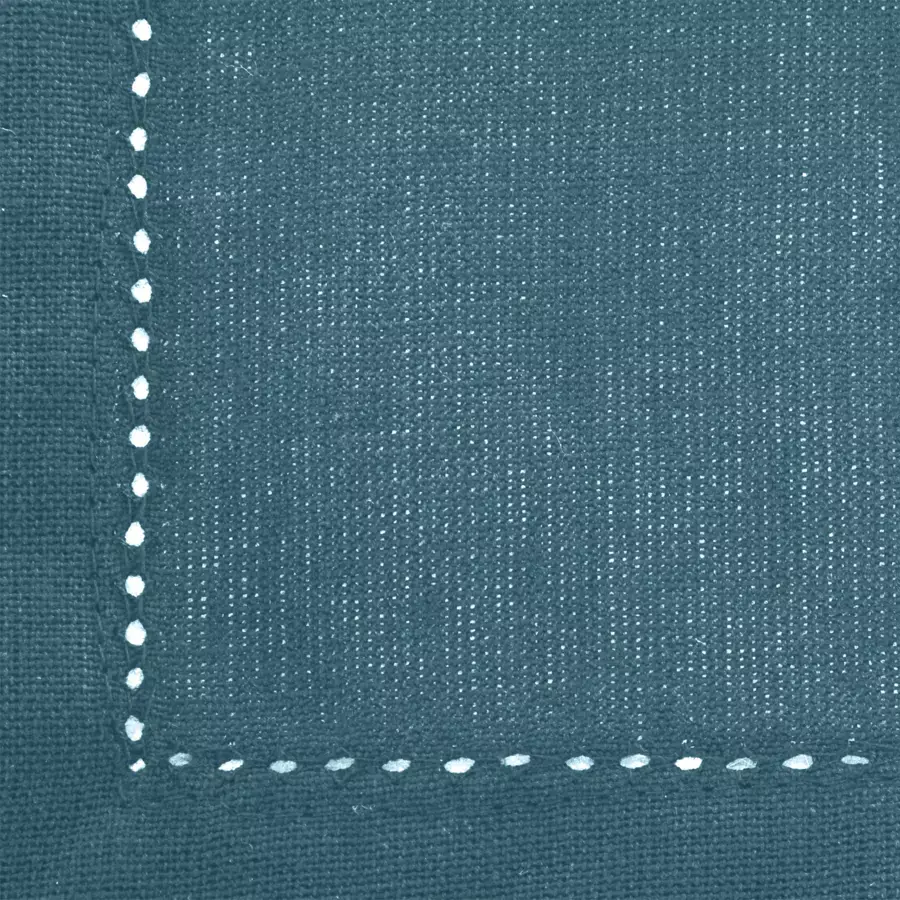 Eminza Lot De 4 Serviettes Coton (40 X 40 Cm) Chambray Bleu Canard