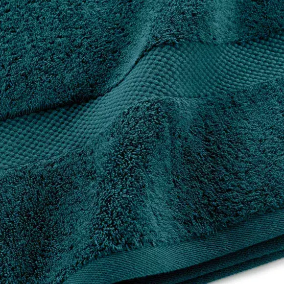 Eminza Lot De 4 Serviettes De Toilette Coton (70 X 130 Cm) Elegance Bleu