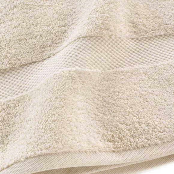 Eminza Lot De 4 Serviettes De Toilette Coton (70 X 130 Cm) Elegance Beige