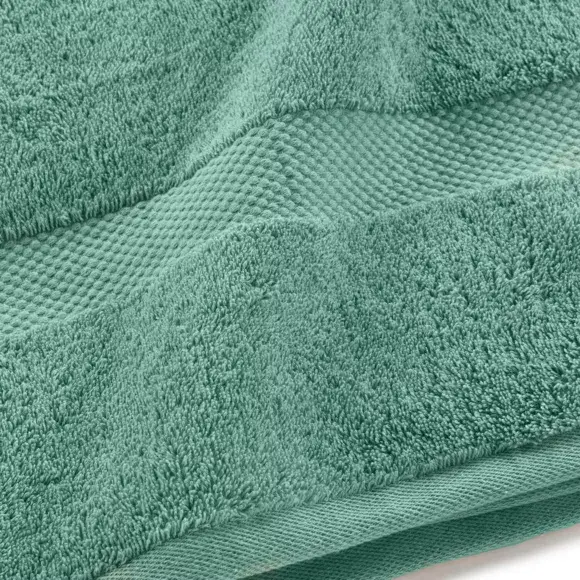 Eminza Lot De 4 Serviettes De Toilette Coton (70 X 130 Cm) Elegance Vert Céladon