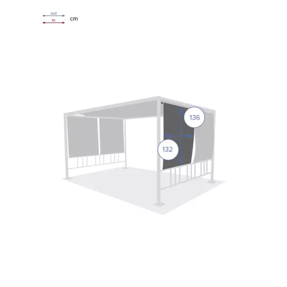 Eminza Lot De 4 Stores De Tonnelle (3 X 4 M) Moai Gris Ardoise