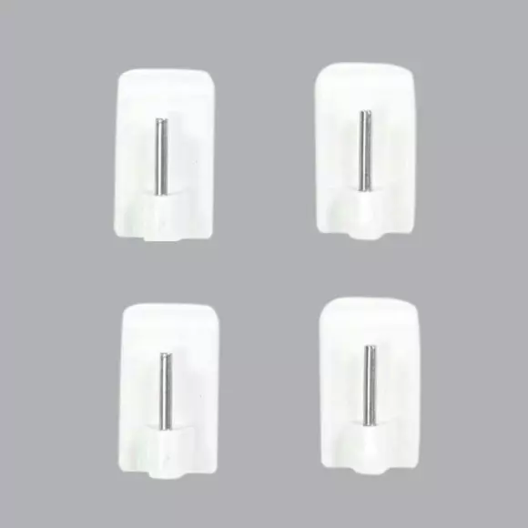 Eminza Lot De 4 Supports Adhésifs Spécial PVC Blanc