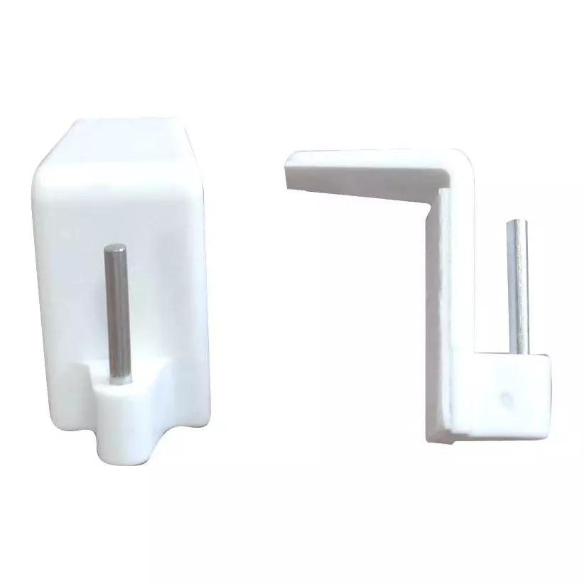 eminza Lot de 4 supports adhésifs spécial PVC Blanc