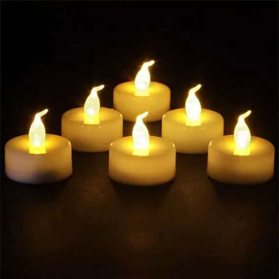 Eminza Lot De 6 Bougies LED Vacillantes Chauffe-plat Blanc Chaud