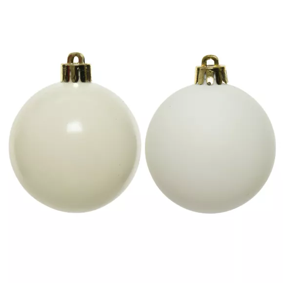 Eminza Lot De 6 Boules De Noël (D80 Mm) Alpine Blanc Laine