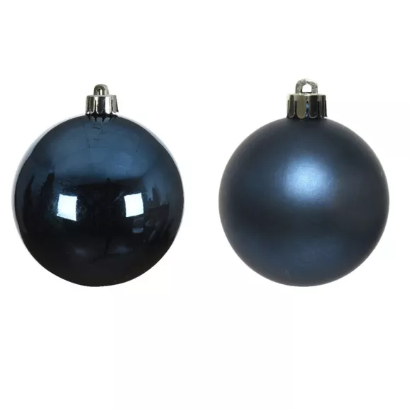 Eminza Lot De 6 Boules De Noël (D80 Mm) Alpine Bleu Nuit