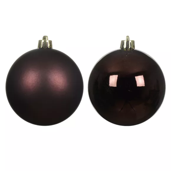Eminza Lot De 6 Boules De Noël (D80 Mm) Alpine Noir Truffé