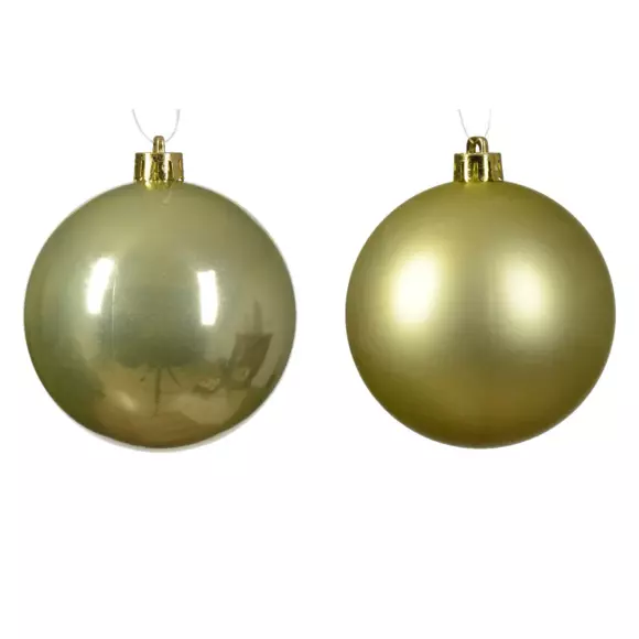 Eminza Lot De 6 Boules De Noël (D80 Mm) Alpine Pistache