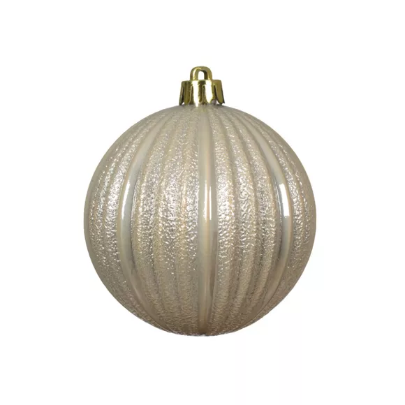 Eminza Lot De 6 Boules De Noël (D80 Mm) Glamour Perle