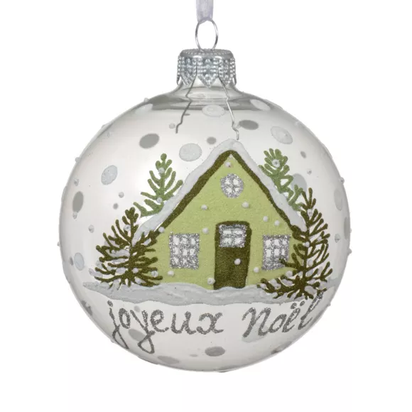 Eminza Lot De 6 Boules De Noël En Verre (D80 Mm) Joyeux Noël Transparent
