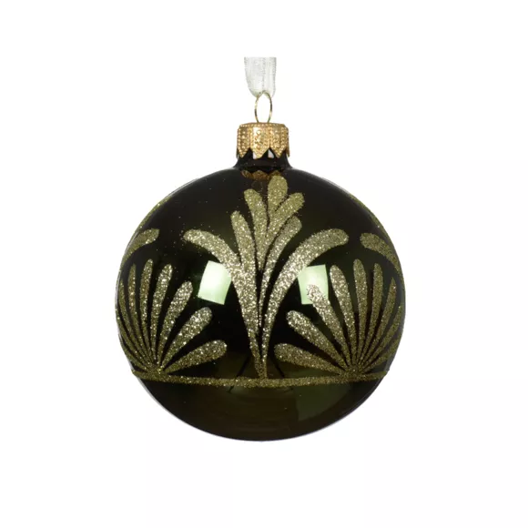 Eminza Lot De 6 Boules De Noël En Verre (D80 Mm) Luxury Vert Sapin