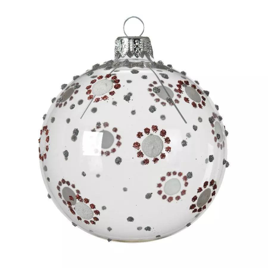 eminza Lot de 6 boules de Noël en verre (D80 mm) Margarita Transparent
